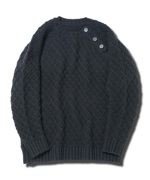 jiggys shop(ジギーズショップ)の「ショルダーボタン アーガイルダイアモンドワッフルニットセーター(ニット/セーター・メンズ・ブルー/ブラック/ライトベージュ・MEDIUM/LARGE/X-LARGE)」の12枚目の写真