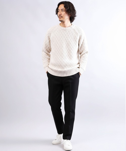 jiggys shop(ジギーズショップ)の「ショルダーボタン アーガイルダイアモンドワッフルニットセーター(ニット/セーター・メンズ・ブルー/ブラック/ライトベージュ・MEDIUM/LARGE/X-LARGE)」の16枚目の写真