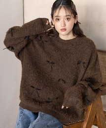 RAGEBLUE | リボンモチーフシャギーニット(ニット/セーター)