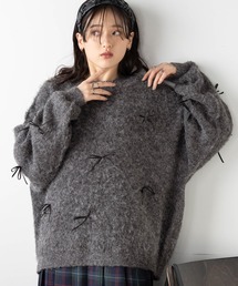 RAGEBLUE | リボンモチーフシャギーニット(ニット/セーター)