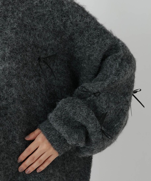 RAGEBLUE（レイジブルー）の「リボンモチーフシャギーニット（ニット/セーター・レディース・ブラウン/グレー・FREE）」の16枚目の写真