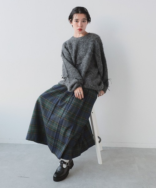 RAGEBLUE（レイジブルー）の「リボンモチーフシャギーニット（ニット/セーター・レディース・ブラウン/グレー・FREE）」の6枚目の写真