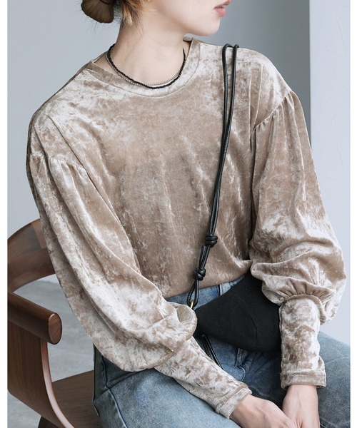 シアーベロアパフ袖プルオーバー（Tシャツ/カットソー）｜reca（レカ） 8,030円