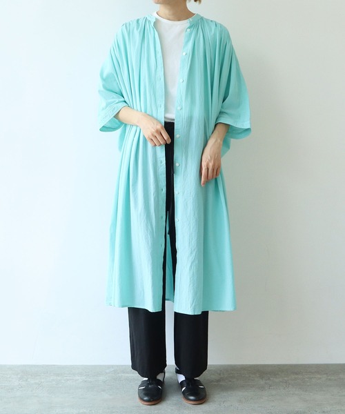専用★今季新品★yuni コットンproduct dye 2way シャツワンピ yuni シャツワンピース high twist/コットン product dye 2way