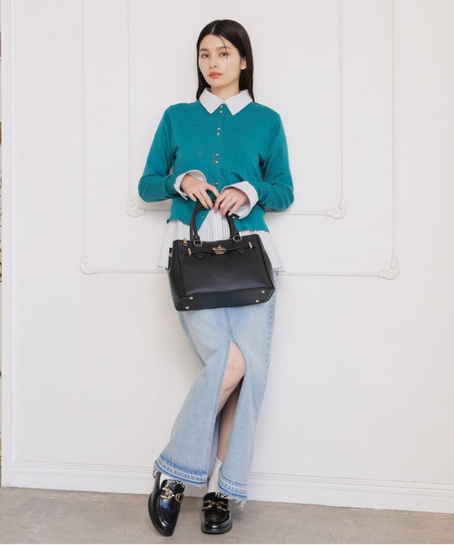 VIS(ビス)の「【洗える】ダブルハートボタンカーディガン(カーディガン/ボレロ・レディース・ターコイズブルー/ブラック/イエロー系その他/ホワイト・FREE)」の12枚目の写真