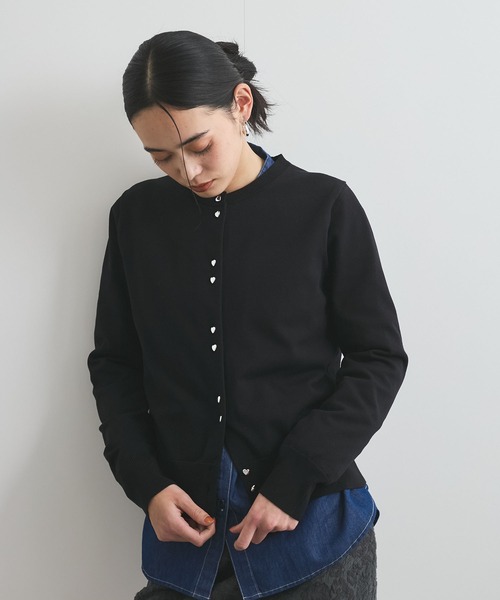 VIS(ビス)の「【洗える】ダブルハートボタンカーディガン(カーディガン/ボレロ・レディース・ターコイズブルー/ブラック/イエロー系その他/ホワイト・FREE)」の6枚目の写真