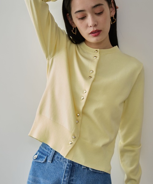 VIS(ビス)の「【洗える】ダブルハートボタンカーディガン(カーディガン/ボレロ・レディース・ターコイズブルー/ブラック/イエロー系その他/ホワイト・FREE)」の18枚目の写真