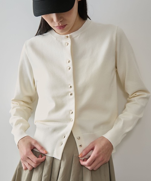 VIS(ビス)の「【洗える】ダブルハートボタンカーディガン(カーディガン/ボレロ・レディース・ターコイズブルー/ブラック/イエロー系その他/ホワイト・FREE)」の20枚目の写真