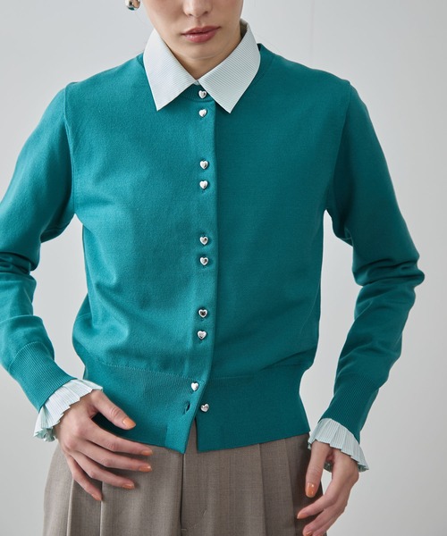 VIS(ビス)の「【洗える】ダブルハートボタンカーディガン(カーディガン/ボレロ・レディース・ターコイズブルー/ブラック/イエロー系その他/ホワイト・FREE)」の22枚目の写真