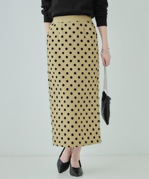DRESKIP | 【S-LL】華やかさ引き立つ フロッキードット ナロースカート(スカート)