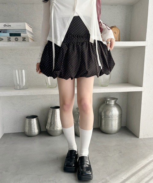 Ada.（エイダ）の「切り替えデザイン バルーンスカート ドット/無地（スカート・レディース・ブラック/オフホワイト/ホワイト・M/L）」の14枚目の写真