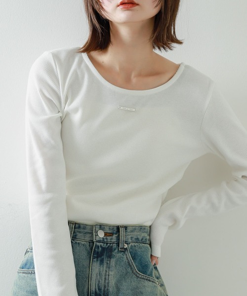 SENSE OF PLACE by URBAN RESEARCH（センスオブプレイスバイアーバンリサーチ）の「プレートツキバレエネックトップ（Tシャツ/カットソー・レディース・ピンク/グレー/チャコールグレー/オフホワイト・ONE）」の2枚目の写真