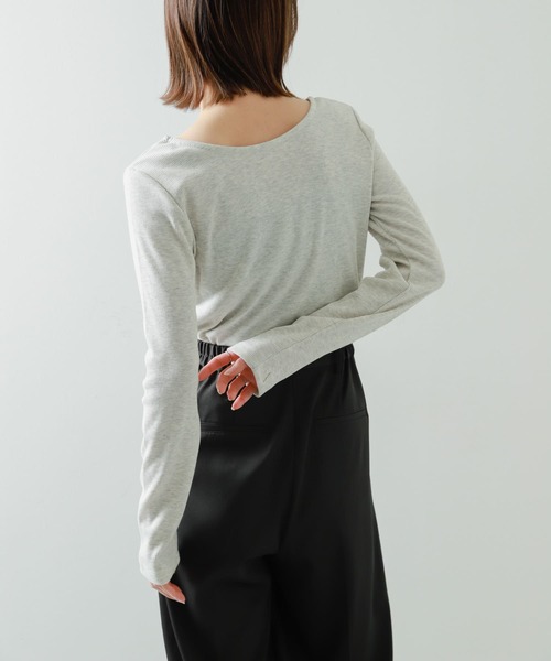 SENSE OF PLACE by URBAN RESEARCH（センスオブプレイスバイアーバンリサーチ）の「プレートツキバレエネックトップ（Tシャツ/カットソー・レディース・ピンク/グレー/チャコールグレー/オフホワイト・ONE）」の6枚目の写真