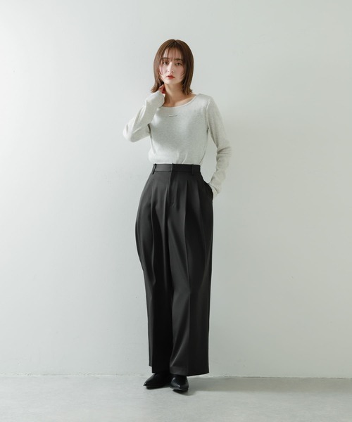 SENSE OF PLACE by URBAN RESEARCH（センスオブプレイスバイアーバンリサーチ）の「プレートツキバレエネックトップ（Tシャツ/カットソー・レディース・ピンク/グレー/チャコールグレー/オフホワイト・ONE）」の7枚目の写真