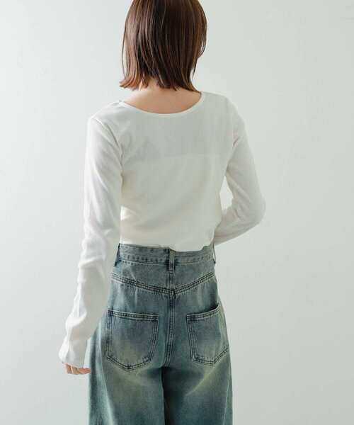 SENSE OF PLACE by URBAN RESEARCH（センスオブプレイスバイアーバンリサーチ）の「プレートツキバレエネックトップ（Tシャツ/カットソー・レディース・ピンク/グレー/チャコールグレー/オフホワイト・ONE）」の12枚目の写真