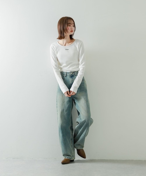 SENSE OF PLACE by URBAN RESEARCH（センスオブプレイスバイアーバンリサーチ）の「プレートツキバレエネックトップ（Tシャツ/カットソー・レディース・ピンク/グレー/チャコールグレー/オフホワイト・ONE）」の13枚目の写真