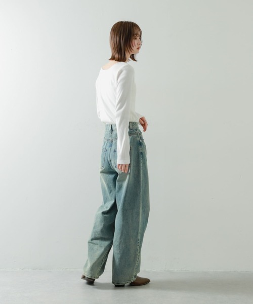 SENSE OF PLACE by URBAN RESEARCH（センスオブプレイスバイアーバンリサーチ）の「プレートツキバレエネックトップ（Tシャツ/カットソー・レディース・ピンク/グレー/チャコールグレー/オフホワイト・ONE）」の14枚目の写真