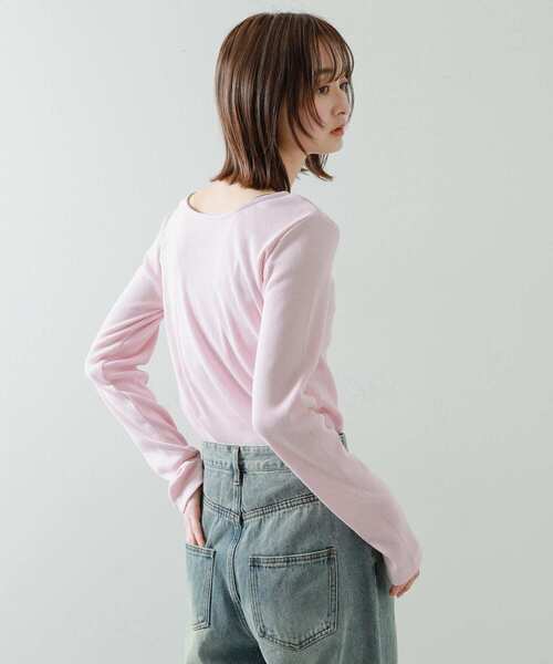 SENSE OF PLACE by URBAN RESEARCH（センスオブプレイスバイアーバンリサーチ）の「プレートツキバレエネックトップ（Tシャツ/カットソー・レディース・ピンク/グレー/チャコールグレー/オフホワイト・ONE）」の18枚目の写真