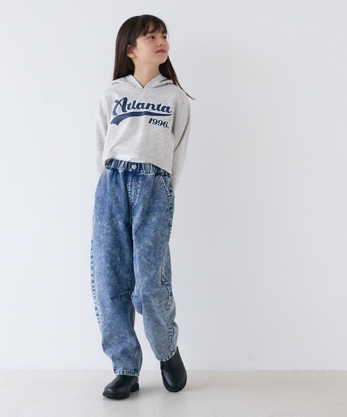 coca（coca）（コカ）の「キッズ クロップド丈フーディ―＆インナータンク 2枚セット（パーカー・キッズ・ピンク/ライトグレー・120/130/140/150）」の6枚目の写真