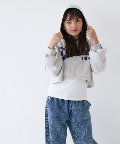 coca（coca）（コカ）の「キッズ クロップド丈フーディ―＆インナータンク 2枚セット（パーカー・キッズ・ピンク/ライトグレー・120/130/140/150）」の10枚目の写真