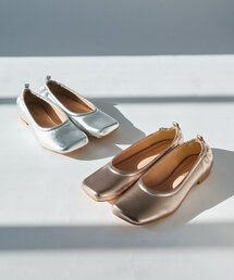 晴雨兼用シャーリングカッターバレエパンプス