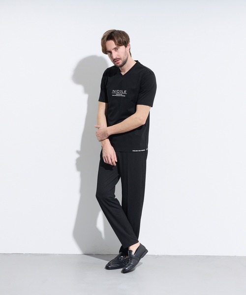 HIDEAWAYS NICOLE（ハイダウェイニコル）の「激シルケットVネック半袖Ｔシャツ（Tシャツ/カットソー・メンズ・ネイビー/ピンク/オフホワイト/ブラック・X-LARGE/XX-LARGE/LARGE/MEDIUM）」の17枚目の写真