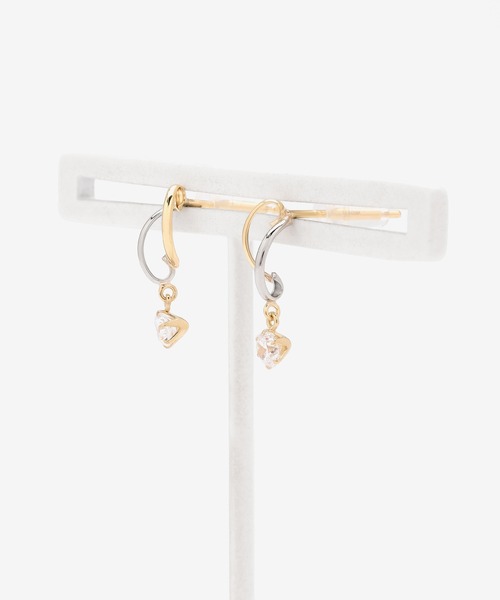 ESTELLE（エステール）の「K10 イエローゴールド/プラチナ キュービックジルコニア ピアス ESTELLE/エステール（ピアス（両耳用）・レディース・イエローゴールド・-）」の3枚目の写真