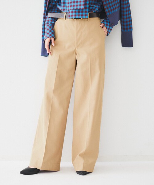 UNTITLED（アンタイトル）の「コットンライク ワイドストレートパンツ（その他パンツ・レディース・ライトグレー系9/ベージュ・00/01/02/03/04/42/44/46/48/50）」の2枚目の写真