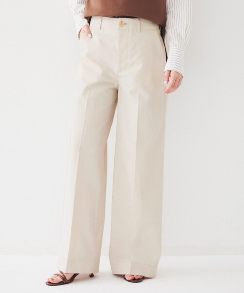 UNTITLED（アンタイトル）の「コットンライク ワイドストレートパンツ（その他パンツ・レディース・ライトグレー系9/ベージュ・00/01/02/03/04/42/44/46/48/50）」の4枚目の写真