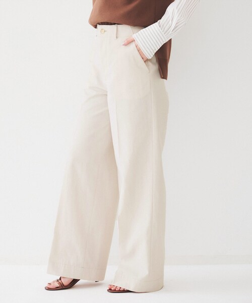 UNTITLED（アンタイトル）の「コットンライク ワイドストレートパンツ（その他パンツ・レディース・ライトグレー系9/ベージュ・00/01/02/03/04/42/44/46/48/50）」の5枚目の写真