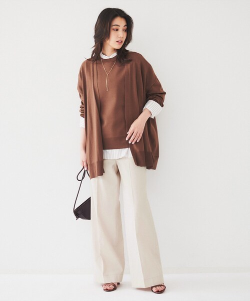 UNTITLED（アンタイトル）の「コットンライク ワイドストレートパンツ（その他パンツ・レディース・ライトグレー系9/ベージュ・00/01/02/03/04/42/44/46/48/50）」の6枚目の写真