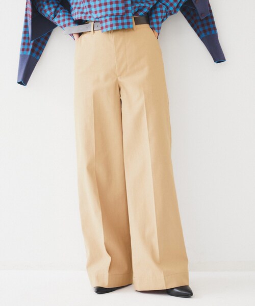 UNTITLED（アンタイトル）の「コットンライク ワイドストレートパンツ（その他パンツ・レディース・ライトグレー系9/ベージュ・00/01/02/03/04/42/44/46/48/50）」の8枚目の写真