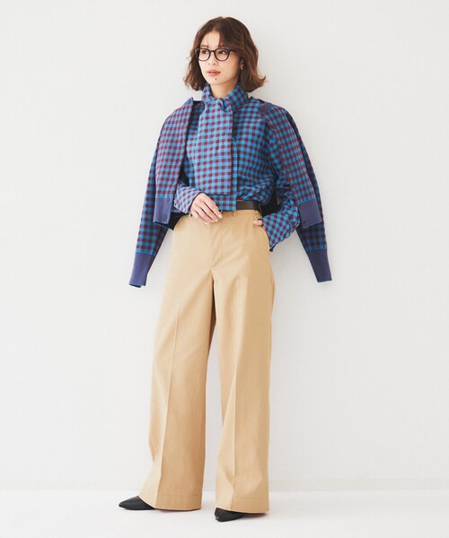 UNTITLED（アンタイトル）の「コットンライク ワイドストレートパンツ（その他パンツ・レディース・ライトグレー系9/ベージュ・00/01/02/03/04/42/44/46/48/50）」の10枚目の写真