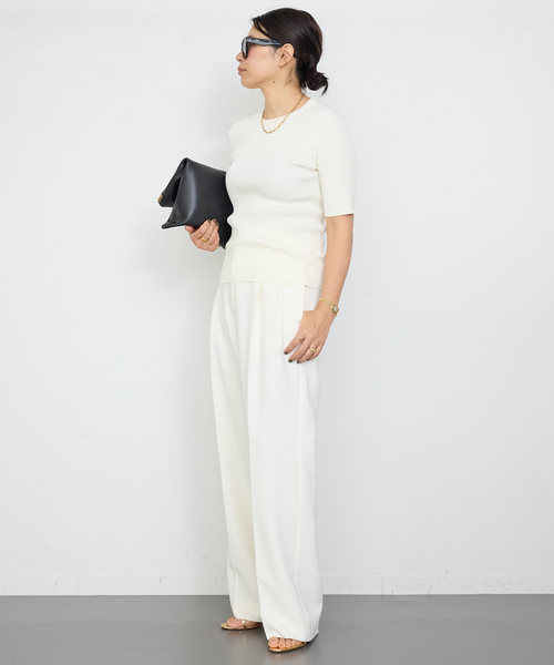 Deuxieme Classe(ドゥーズィエムクラス)の「追加*DINER RIB クルーネックプルオーバー(ニット/セーター・レディース・ホワイト/ブラック・FREE)」の9枚目の写真