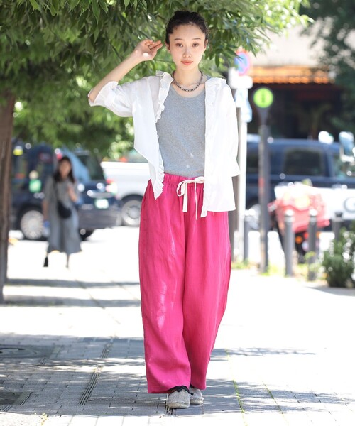 BEAMS BOY（ビームスボーイ）の「リネン ソリッド イージーパンツ（その他パンツ・レディース・レッド系その他3/ブラック/ブルー・ONE SIZE）」の8枚目の写真