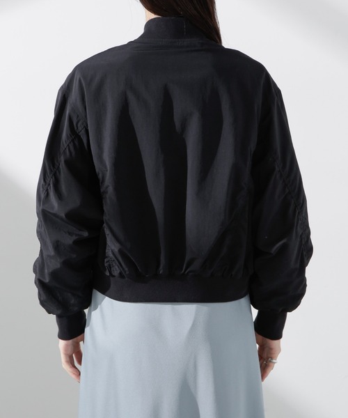 NANO universe（ナノユニバース）の「撥水ナイロンリブブルゾン（ブルゾン・レディース・グレー系その他4/ブラック・FREE）」の12枚目の写真