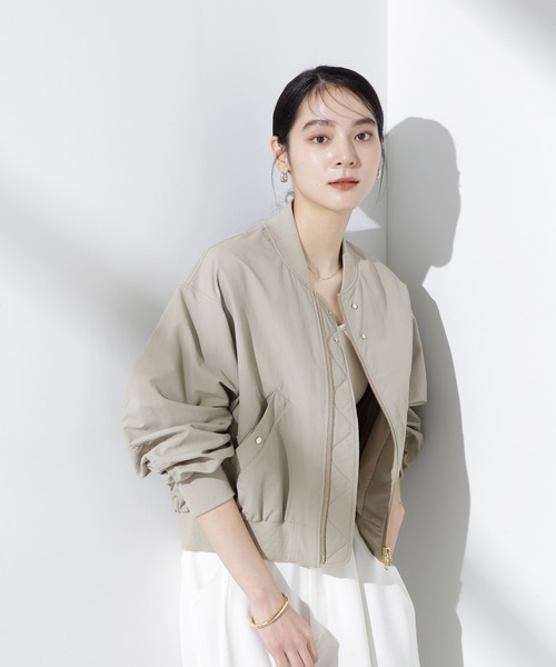 NANO universe（ナノユニバース）の「撥水ナイロンリブブルゾン（ブルゾン・レディース・グレー系その他4/ブラック・FREE）」の16枚目の写真