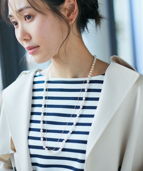 ROPE' PICNIC（ロペピクニック）の「パール×チェーン2連ロングネックレス（ネックレス・レディース・ゴールド・FREE）」の3枚目の写真