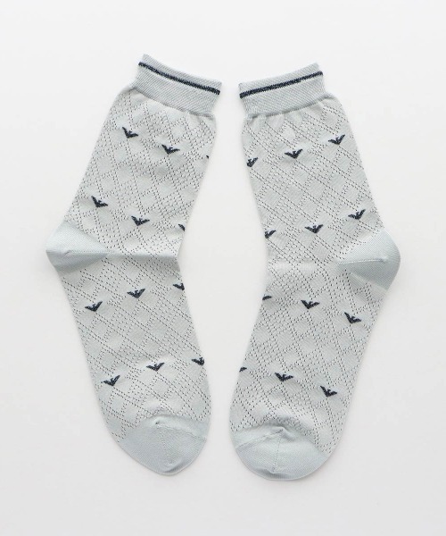 EMPORIO ARMANI(エンポリオアルマーニ)の「EMPORIO ARMANI レディース イーグルアイレット クルーソックス 03440109(ソックス/靴下・レディース・ライトグレー/オフホワイト/ダークパープル/ブラック・23-25cm)」の5枚目の写真