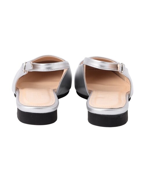 MACKINTOSH PHILOSOPHY（ﾏｯｷﾝﾄｯｼｭ ﾌｨﾛｿﾌｨｰ）の「スリングバックスクエアパンプス（パンプス・レディース・ブラック/シルバー・L/M/S）」の4枚目の写真