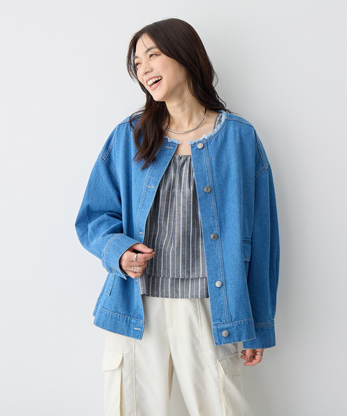 【23SS】SOPHNET ソフネット ノーカラー デニムジャケット インディゴ 23SS】SOPHNET ソフネット ノーカラー デニムジャケット インディゴ