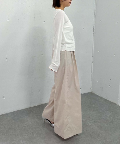 archives（アルシーヴ）の「ワイドタックチノパンツ（チノパンツ・レディース・ネイビー/ベージュ/アイボリー・MEDIUM）」の20枚目の写真