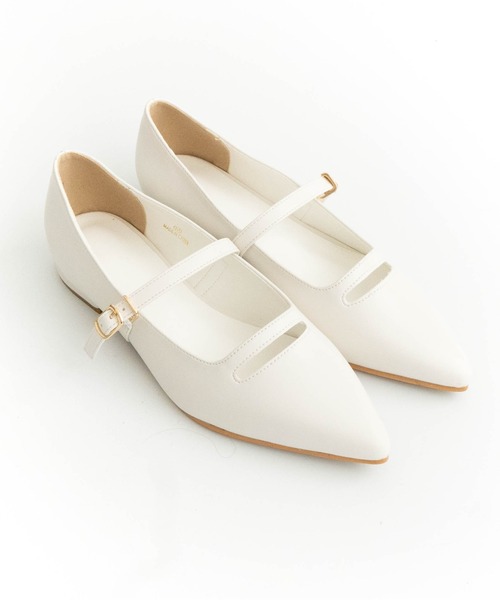 Fabby fabby（ファビィーファビィー）の「ポインテッドスリットデザインフラットパンプス（パンプス・レディース・シルバー/アイボリー/ブラック・SMALL/LARGE/MEDIUM）」の11枚目の写真