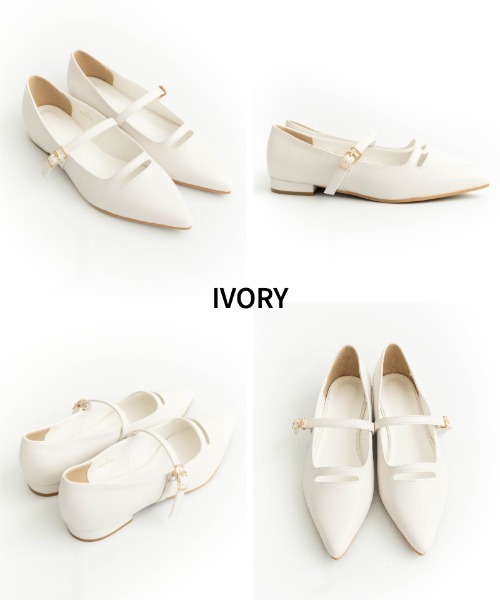 Fabby fabby（ファビィーファビィー）の「ポインテッドスリットデザインフラットパンプス（パンプス・レディース・シルバー/アイボリー/ブラック・SMALL/LARGE/MEDIUM）」の8枚目の写真