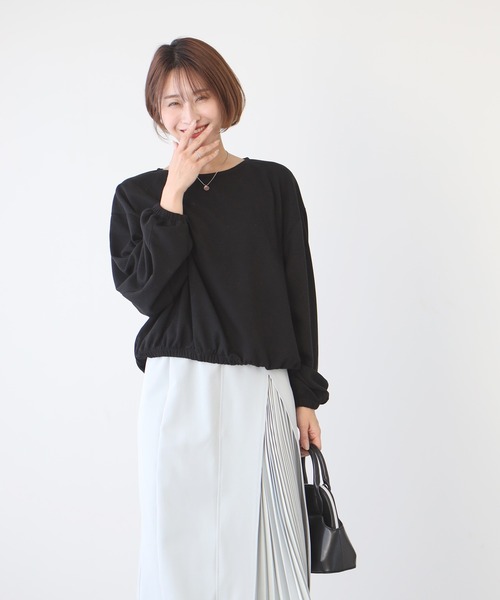 Ehre style(エーレスタイル)の「着るだけ整う!こんなロンTどうですか?ゆる見せトップス(Tシャツ/カットソー・レディース・ブラウン/ベージュ/ブラック・FREE)」の4枚目の写真