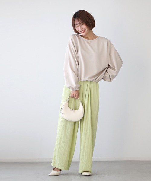 Ehre style(エーレスタイル)の「着るだけ整う!こんなロンTどうですか?ゆる見せトップス(Tシャツ/カットソー・レディース・ブラウン/ベージュ/ブラック・FREE)」の6枚目の写真