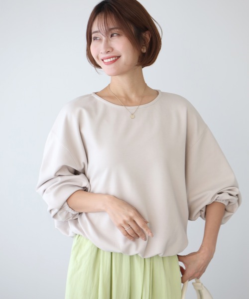 Ehre style(エーレスタイル)の「着るだけ整う!こんなロンTどうですか?ゆる見せトップス(Tシャツ/カットソー・レディース・ブラウン/ベージュ/ブラック・FREE)」の8枚目の写真