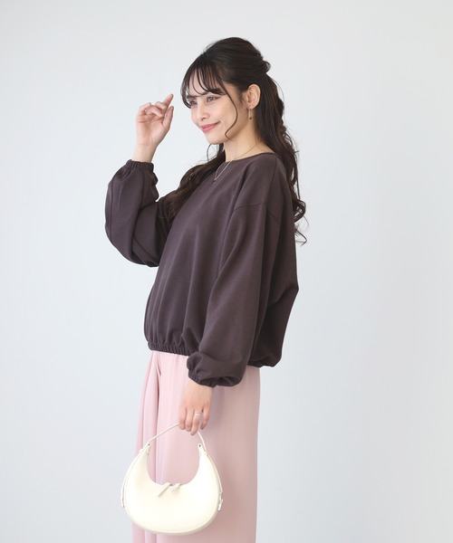 Ehre style(エーレスタイル)の「着るだけ整う!こんなロンTどうですか?ゆる見せトップス(Tシャツ/カットソー・レディース・ブラウン/ベージュ/ブラック・FREE)」の19枚目の写真