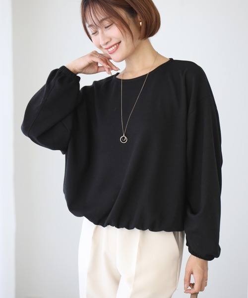 Ehre style(エーレスタイル)の「着るだけ整う!こんなロンTどうですか?ゆる見せトップス(Tシャツ/カットソー・レディース・ブラウン/ベージュ/ブラック・FREE)」の9枚目の写真