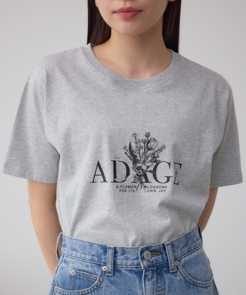AZUL by moussy(アズールバイマウジー)の「プランツグラフィックTシャツ(Tシャツ/カットソー・レディース・ブラック/オフホワイト/杢グレー・FREE)」の3枚目の写真